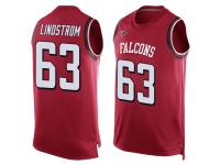 #63 Chris Lindstrom Red Football Men's Jersey Atlanta Falcons Player Name & Number Tank Top