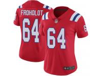 #64 Limited Hjalte Froholdt Red Football Alternate Women's Jersey New England Patriots Vapor Untouchable