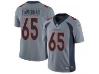 #65 Limited Gary Zimmerman Silver Football Men's Jersey Denver Broncos Inverted Legend