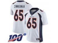 #65 Limited Gary Zimmerman White Football Road Youth Jersey Denver Broncos Vapor Untouchable 100th Season