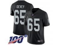 #65 Limited Jordan Devey Black Football Home Men's Jersey Oakland Raiders Vapor Untouchable 100th Season