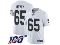 #65 Limited Jordan Devey White Football Road Men's Jersey Oakland Raiders Vapor Untouchable 100th Season