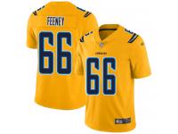 #66 Limited Dan Feeney Gold Football Youth Jersey Los Angeles Chargers Inverted Legend