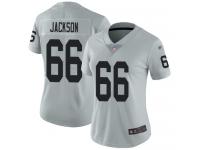 #66 Limited Gabe Jackson Silver Football Women's Jersey Oakland Raiders Inverted Legend