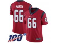 #66 Limited Nick Martin Red Football Alternate Men's Jersey Houston Texans Vapor Untouchable 100th Season