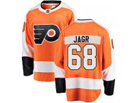 #68 Breakaway Jaromir Jagr Orange NHL Home Men's Jersey Philadelphia Flyers