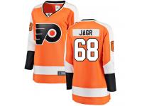 #68 Breakaway Jaromir Jagr Orange NHL Home Women's Jersey Philadelphia Flyers