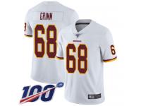 #68 Limited Russ Grimm White Football Road Men's Jersey Washington Redskins Vapor Untouchable 100th Season