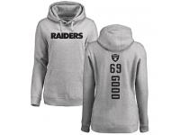 #69 Denzelle Good Ash Football Backer Women's Oakland Raiders Pullover Hoodie