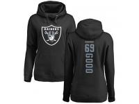 #69 Denzelle Good Black Football Backer Women's Oakland Raiders Pullover Hoodie