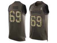 #69 Denzelle Good Green Football Men's Jersey Oakland Raiders Salute to Service Tank Top