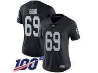 #69 Limited Denzelle Good Black Football Home Women's Jersey Oakland Raiders Vapor Untouchable 100th Season