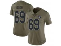 #69 Limited Denzelle Good Olive Football Women's Jersey Oakland Raiders 2017 Salute to Service