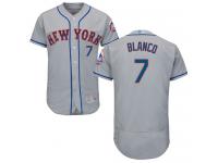 #7 Authentic Gregor Blanco Men's Grey Baseball Jersey - Road New York Mets Flex Base