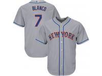 #7 Authentic Gregor Blanco Youth Grey Baseball Jersey - Road New York Mets Cool Base