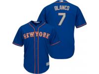 #7 Authentic Gregor Blanco Youth Royal Blue Baseball Jersey - Alternate Road New York Mets Cool Base