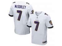 #7 Baltimore Ravens Trace McSorley Elite Men's Road White Jersey Football