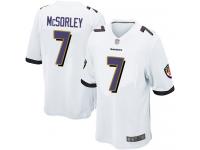 #7 Baltimore Ravens Trace McSorley Game Men's Road White Jersey Football