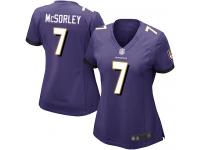 #7 Baltimore Ravens Trace McSorley Game Women's Home Purple Jersey Football