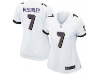 #7 Baltimore Ravens Trace McSorley Game Women's Road White Jersey Football