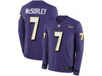 #7 Baltimore Ravens Trace McSorley Limited Men's Purple Jersey Football Therma Long Sleeve