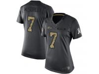 #7 Baltimore Ravens Trace McSorley Limited Women's Black Jersey Football 2016 Salute to Service