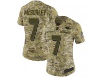 #7 Baltimore Ravens Trace McSorley Limited Women's Camo Jersey Football 2018 Salute to Service