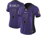 #7 Baltimore Ravens Trace McSorley Limited Women's Purple Jersey Football Rush Drift Fashion