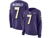 #7 Baltimore Ravens Trace McSorley Limited Women's Purple Jersey Football Therma Long Sleeve