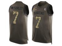 #7 Baltimore Ravens Trace McSorley Men's Green Jersey Football Salute to Service Tank Top