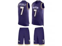 #7 Baltimore Ravens Trace McSorley Men's Purple Jersey Football Tank Top Suit