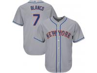 #7  Gregor Blanco Men's Grey Baseball Jersey - Road New York Mets Cool Base