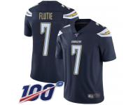 #7 Limited Doug Flutie Navy Blue Football Home Youth Jersey Los Angeles Chargers Vapor Untouchable 100th Season