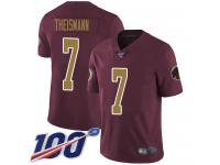 #7 Limited Joe Theismann Burgundy Red Football Alternate Men's Jersey Washington Redskins Vapor Untouchable 100th Season 80th Anniversary
