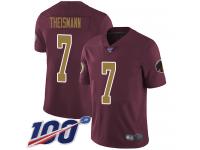 #7 Limited Joe Theismann Burgundy Red Football Alternate Youth Jersey Washington Redskins Vapor Untouchable 100th Season 80th Anniversary