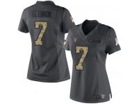 #7 Limited Mike Glennon Black Football Women's Jersey Oakland Raiders 2016 Salute to Service