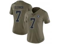 #7 Limited Mike Glennon Olive Football Women's Jersey Oakland Raiders 2017 Salute to Service