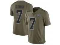 #7 Limited Mike Glennon Olive Football Youth Jersey Oakland Raiders 2017 Salute to Service