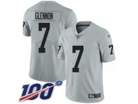 #7 Limited Mike Glennon Silver Football Youth Jersey Oakland Raiders Inverted Legend 100th Season