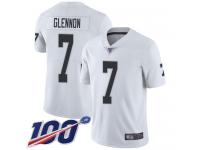 #7 Limited Mike Glennon White Football Road Youth Jersey Oakland Raiders Vapor Untouchable 100th Season