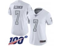 #7 Limited Mike Glennon White Football Women's Jersey Oakland Raiders Rush Vapor Untouchable 100th Season