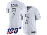 #7 Limited Mike Glennon White Football Youth Jersey Oakland Raiders Rush Vapor Untouchable 100th Season