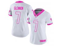 #7 Limited Mike Glennon White Pink Football Women's Jersey Oakland Raiders Rush Fashion