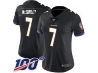 #7 Limited Trace McSorley Black Football Alternate Women's Jersey Baltimore Ravens Vapor Untouchable 100th Season