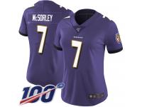 #7 Limited Trace McSorley Purple Football Home Women's Jersey Baltimore Ravens Vapor Untouchable 100th Season