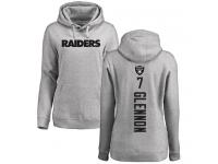 #7 Mike Glennon Ash Football Backer Women's Oakland Raiders Pullover Hoodie