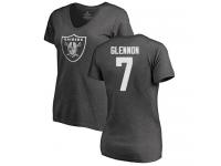 #7 Mike Glennon Ash Football One Color Women's Oakland Raiders T-Shirt