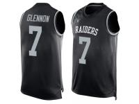 #7 Mike Glennon Black Football Men's Jersey Oakland Raiders Player Name & Number Tank Top