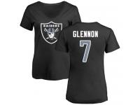 #7 Mike Glennon Black Football Name & Number Logo Women's Oakland Raiders T-Shirt