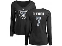 #7 Mike Glennon Olive Football Name & Number Logo Women's Oakland Raiders Long Sleeve T-Shirt